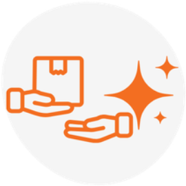 AI-monitored deliveries and services icon